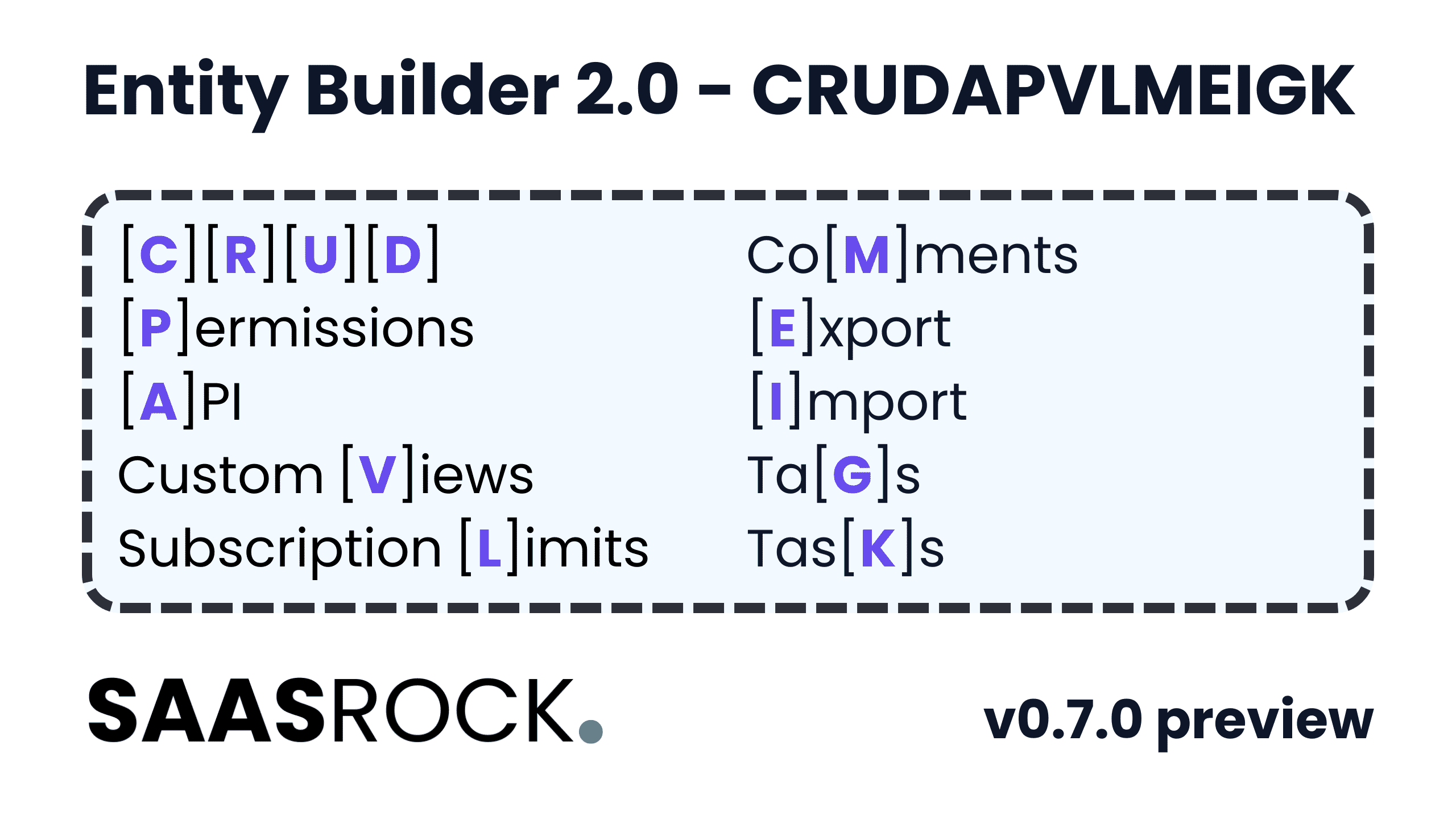 SaasRock v0.7 - Entity Builder 2.0 - Low-code CRUD on steroids for SaaS apps