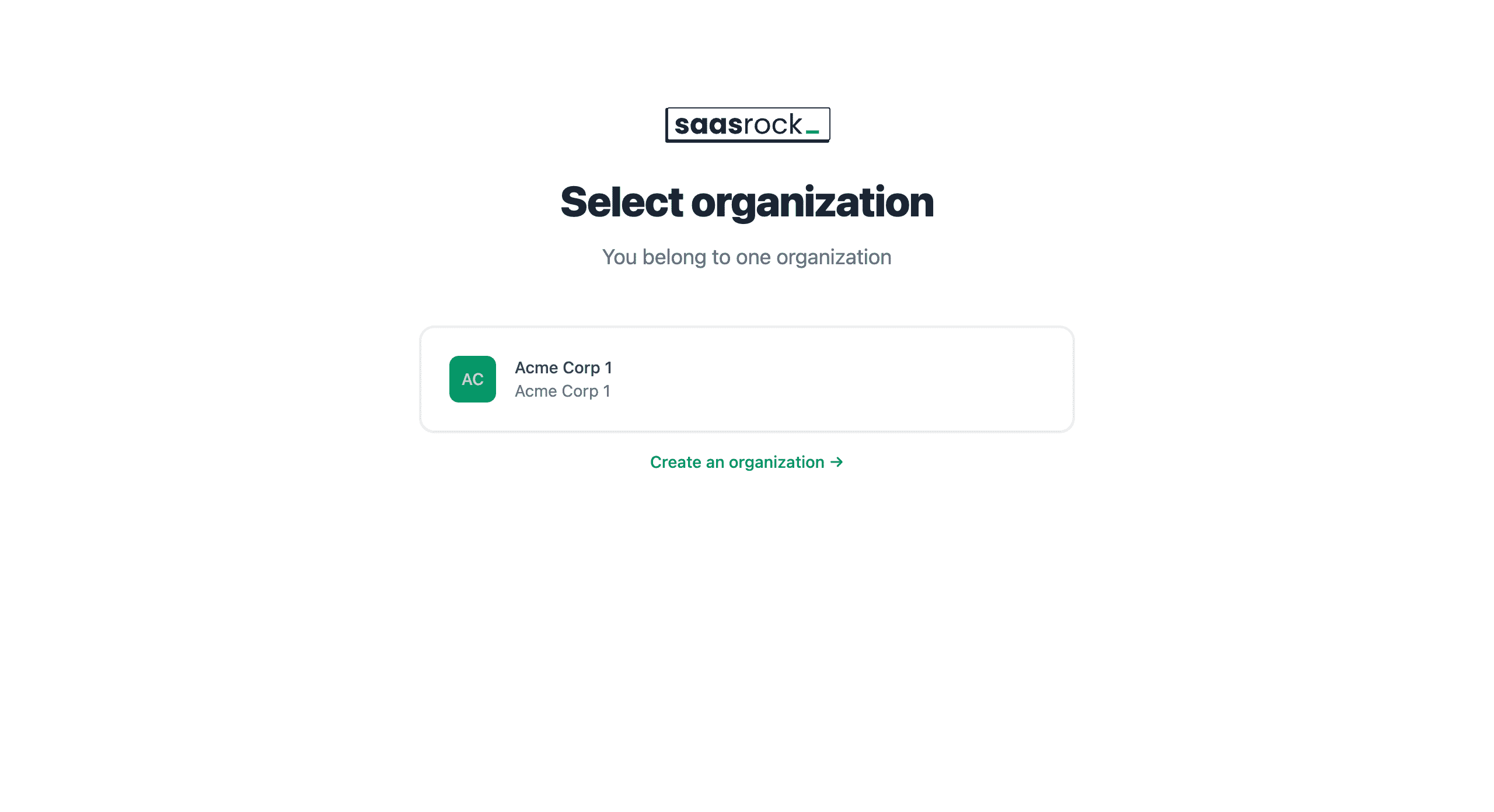 Select Account/Organization