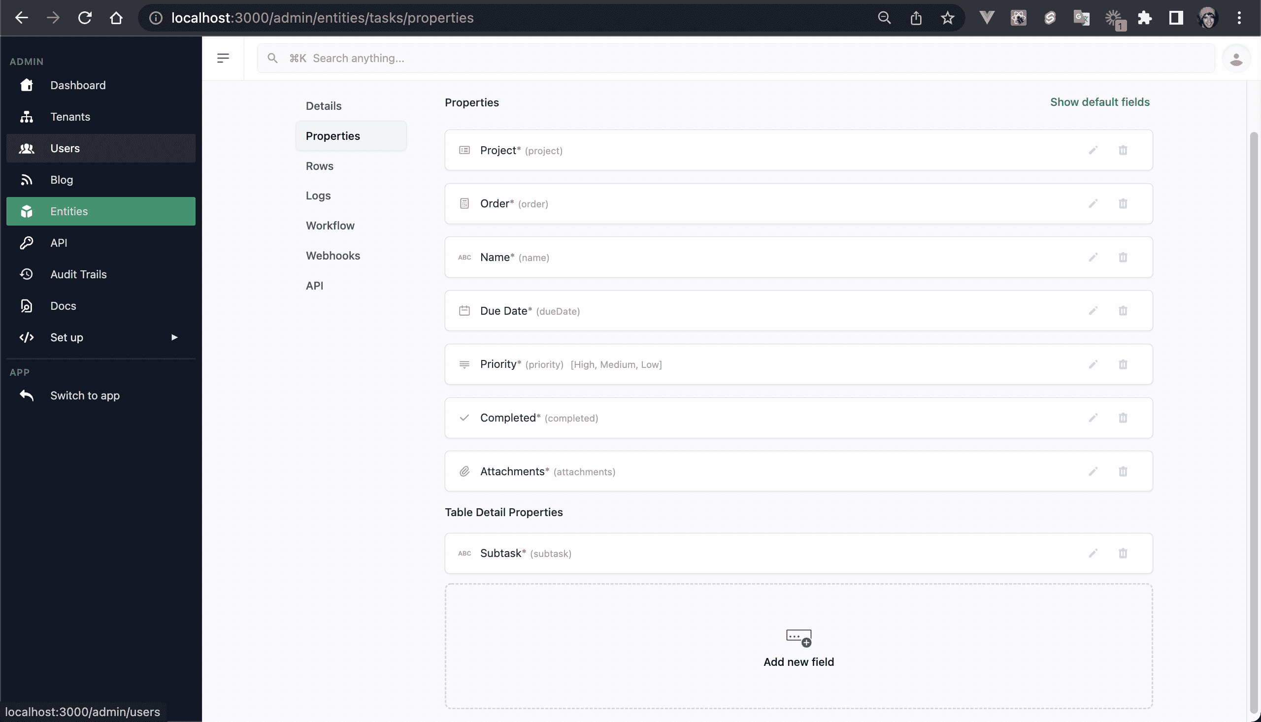 Task Properties