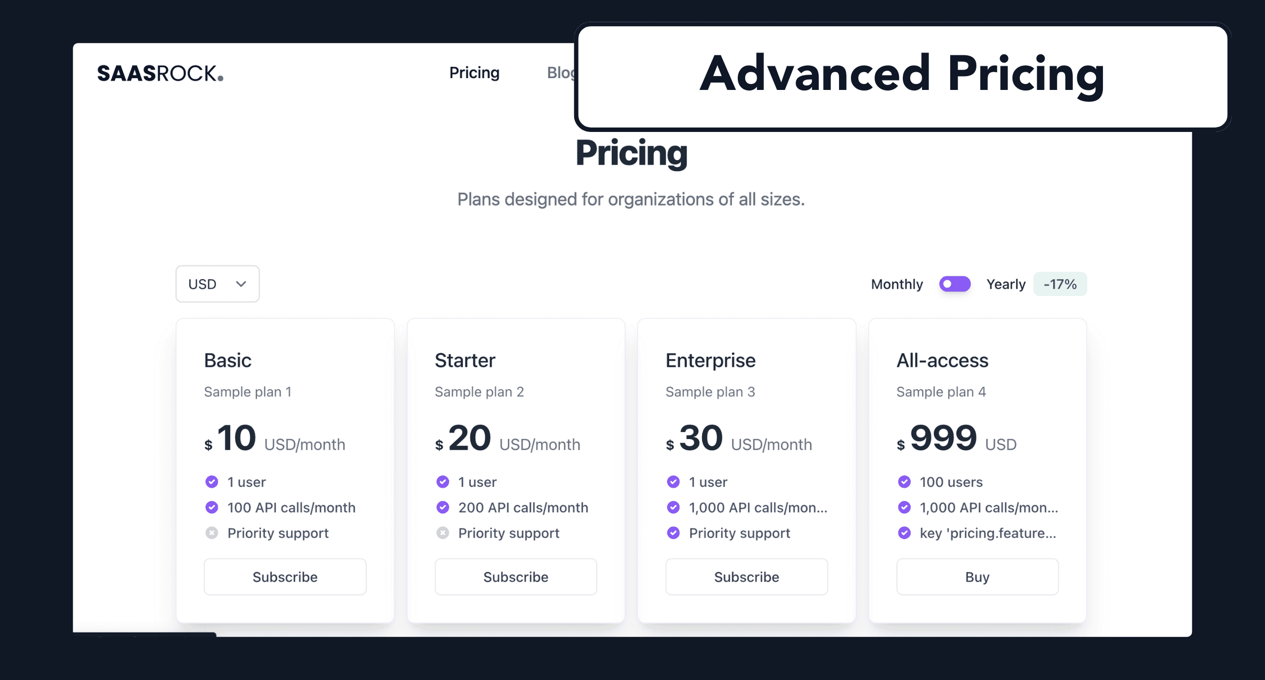 Advanced Pricing