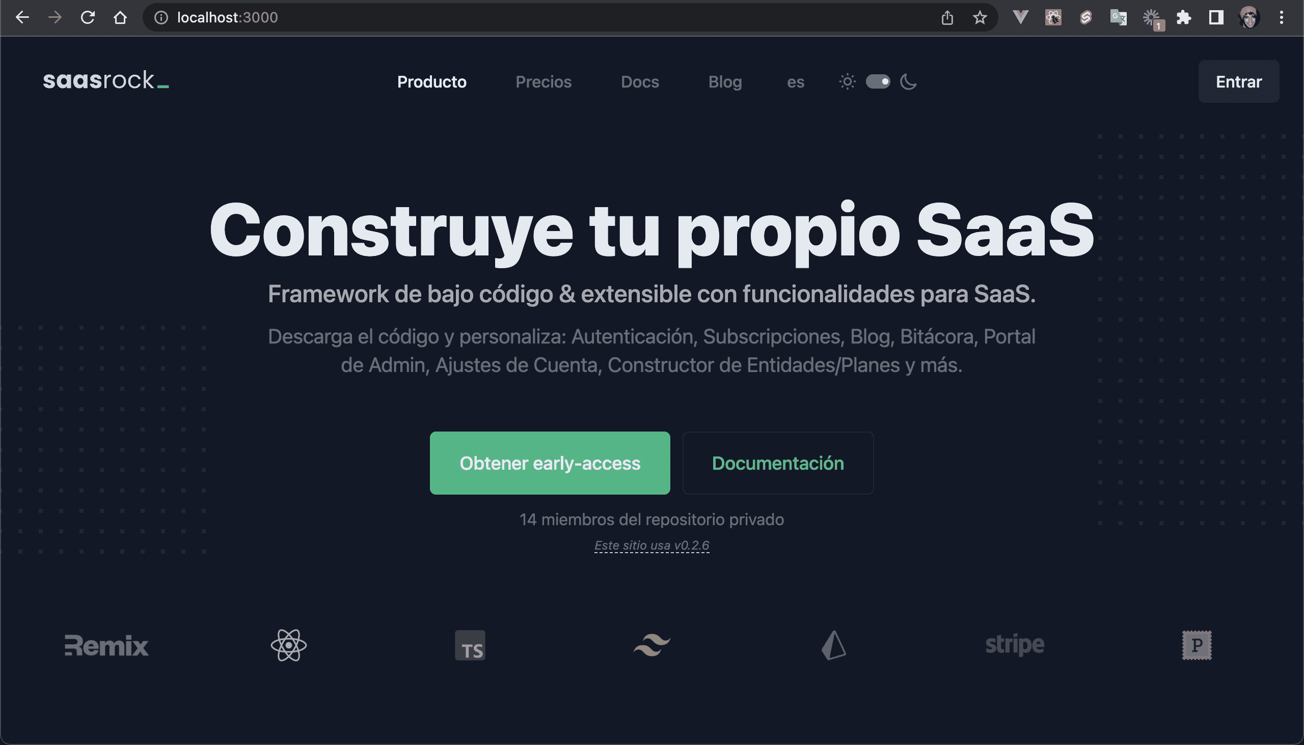 Dark mode and Spanish Hero